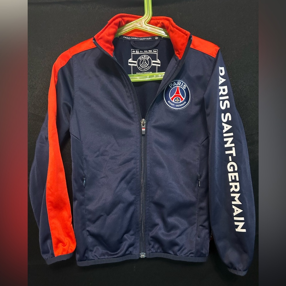 PSG Paris Saint-Germain Youth Soccer Jacket Size 6A Blue Full Zip Pockets